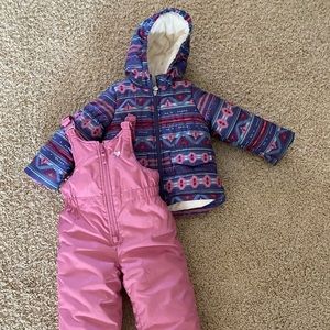 Toddler girl snow bib and jacket set